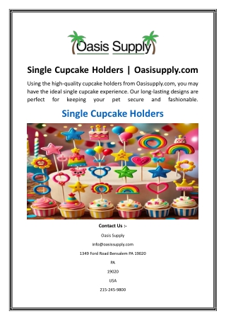 Single Cupcake Holders  Oasisupply.com
