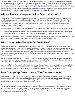 The Real Cost of Settling Your Texas Injury Case Too Fast