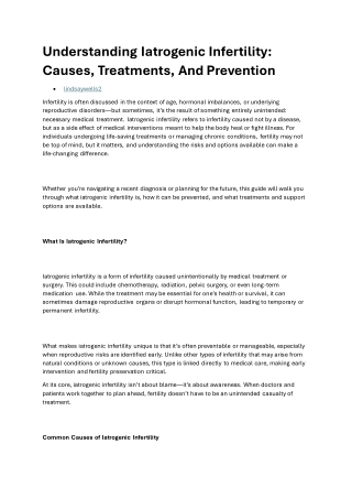 Iatrogenic Infertility