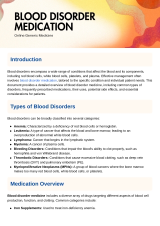 Comprehensive Guide to Blood Disorder Medications PDF