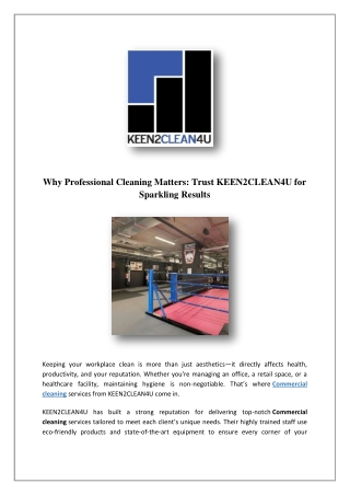 Gym Cleaning Services Sydney | keen2clean4u