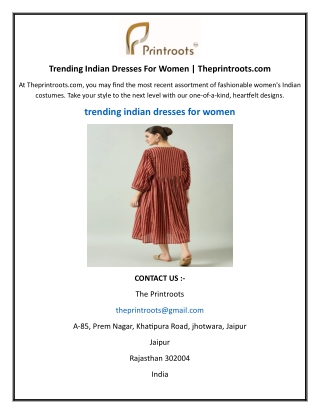 Trending Indian Dresses For Women  Theprintroots
