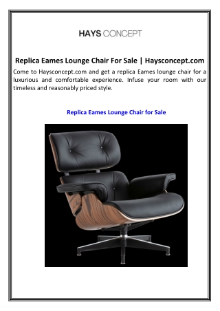 Replica Eames Lounge Chair For Sale  Haysconcept.com