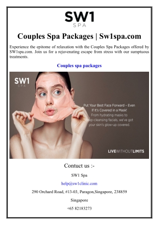 Couples Spa Packages | Sw1spa.com