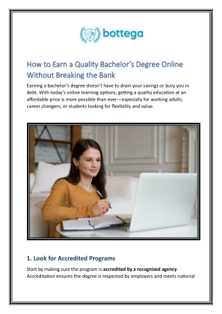 How to Earn a Quality Bachelor’s Degree Online Without Breaking the Bank