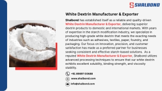 White Dextrin Manufacturer & Exporter
