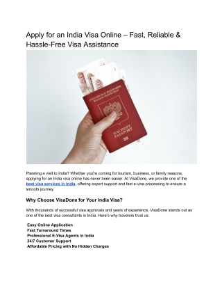 Apply for an India Visa Online – Fast, Reliable & Hassle-Free Visa Assistance
