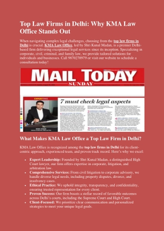 Top Law Firms in Delhi