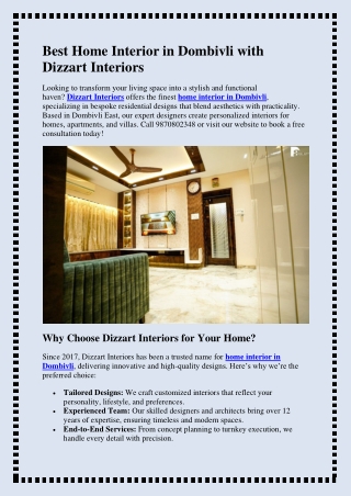 Home Interior in Dombivli