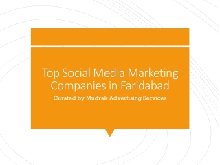 Social Media Marketing Companies in Faridabad