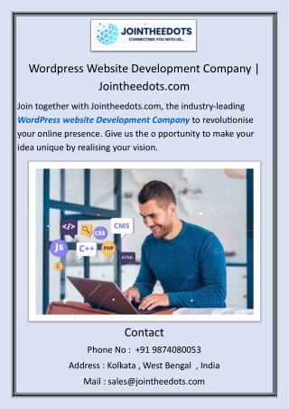 Wordpress Website Development Company | Jointheedots.com