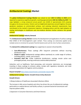 Antibacterial Coatings Market