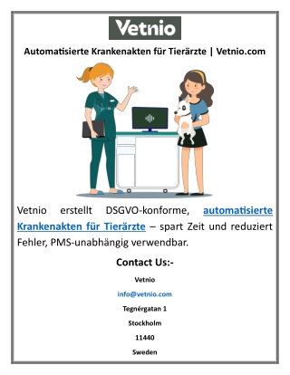 Automatisierte Krankenakten für Tierärzte  Vetnio