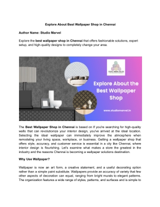 Best wallpaper shop in Chennai