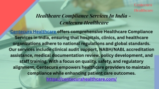 Healthcare Compliance Services In India - Centecura Healthcare