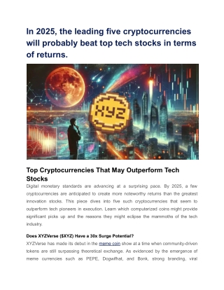 In 2025, the leading five cryptocurrencies will probably beat top tech stocks in terms of returns