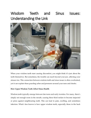 Wisdom Teeth and Sinus Issues: Understanding the Link