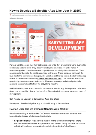 How to Develop a Babysitter App Like Uber in 2025