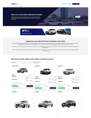 Rent a Car in Abu Dhabi | Flexible & Affordable Car Hire Services – WTi Car Rent