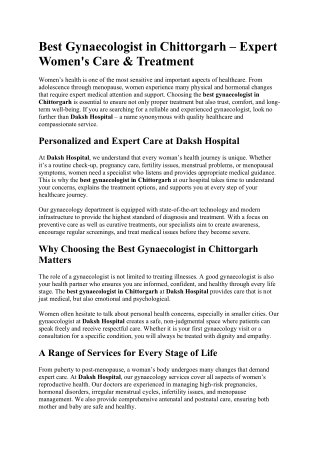 Best Gynaecologist in Chittorgarh