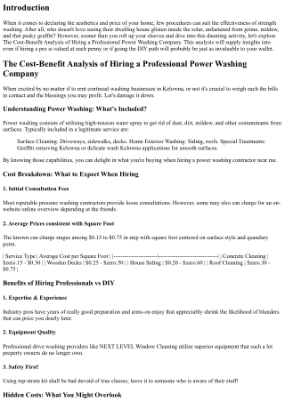The Cost-Benefit Analysis of Hiring a Professional Power Washing Company