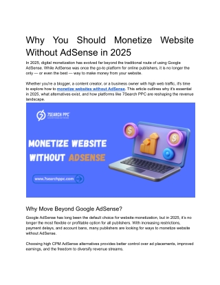 Why You Should Monetize Website Without AdSense in 2025
