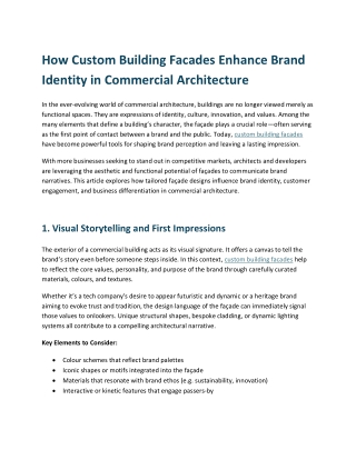 How Custom Building Facades Enhance Brand Identity in Commercial Architecture