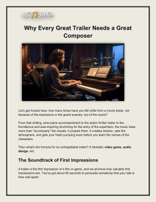 Why Every Great Trailer Needs a Great Composer