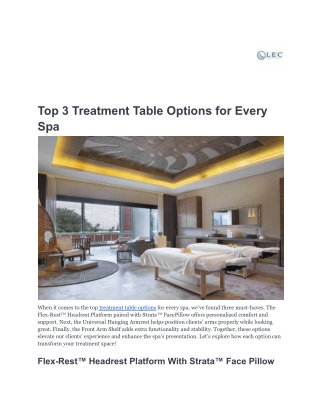 Top 3 Treatment Table Options for Every Spa-Livingearthcrafts