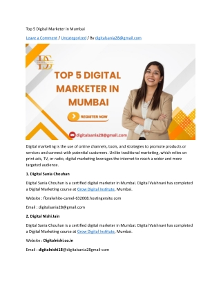 Top 5 digital marketer in Mumbai