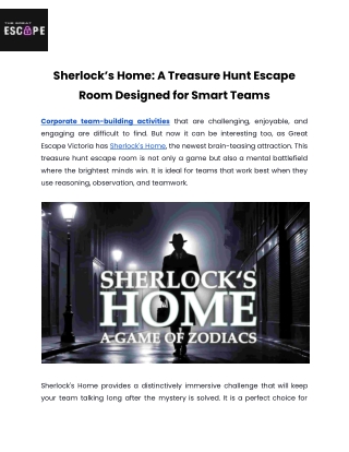 Sherlock’s Home_ A Treasure Hunt Escape Room Designed for Smart Teams