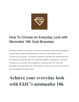 How To Choose an Everyday Look with Minimalist 18K Gold Bracelets