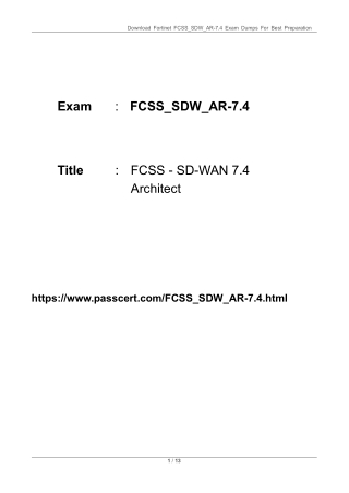 FCSS_SDW_AR-7.4 FCSS - SD-WAN 7.4 Architect Dumps