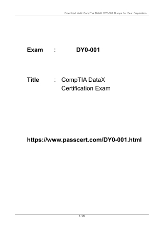 DY0-001 CompTIA DataX Certification Exam Dumps