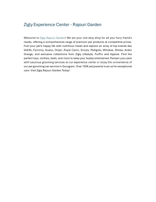 Zigly Experience Center - Rajouri Garden