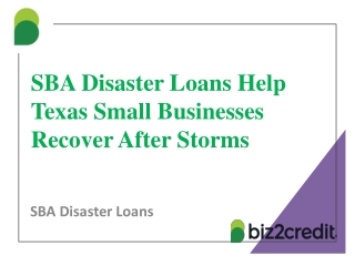 SBA Disaster Loans Help Texas Small Businesses Recover After Storms