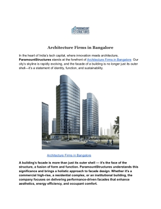 Architecture Firms in Bangalore (1)