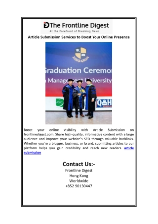 Article Submission Services to Boost Your Online Presence