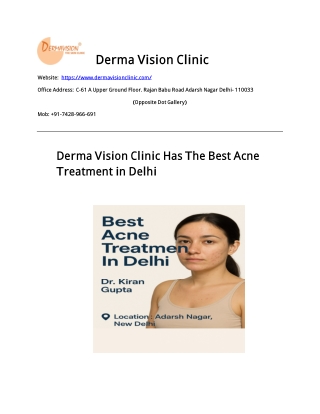 Best Acne Treatment In Delhi