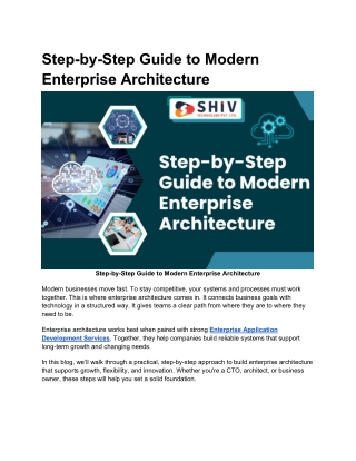 Modern Enterprise Architecture: Step-by-Step Guide