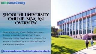 Shoolini University Online MBA Program – Enroll Today