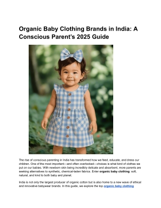 Organic Baby Clothing Brands in India_ A Conscious Parent’s 2025 Guide