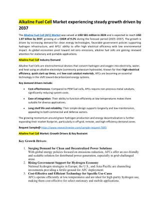 Alkaline Fuel Cell Market