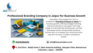 Professional Branding Company in Jaipur for Business Growth