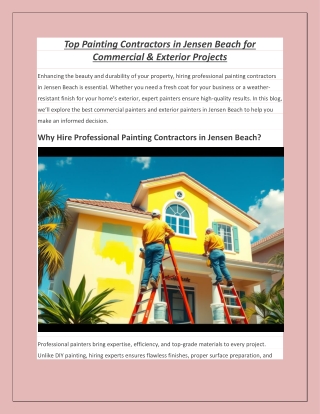 Top Painting Contractors in Jensen Beach for Commercial & Exterior Projects