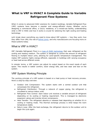 What is VRF in HVAC? A Complete Guide to Variable Refrigerant Flow Systems