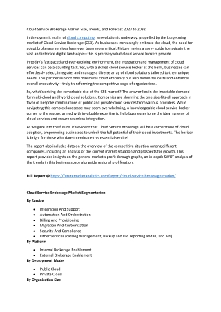 The Rise of Intelligent Cloud Service Brokers