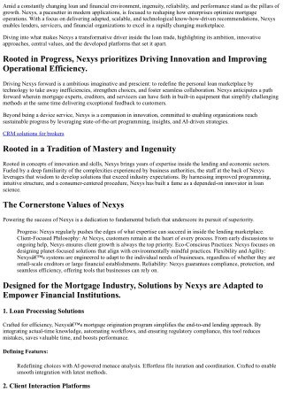 Delivering Mortgage Intelligence,   Nexys Innovation Combines    Progressive Inn