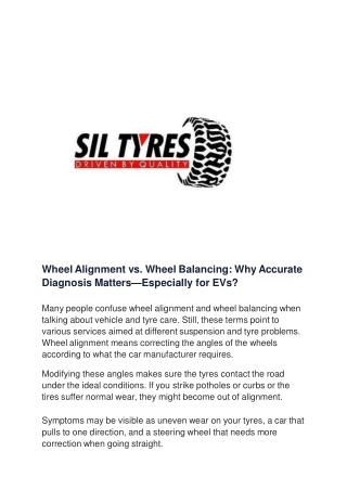 Wheel Alignment vs. Wheel Balancing Why Accurate Diagnosis Matters—Especially for EVs