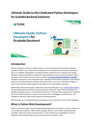 Ultimate Guide to Hire Dedicated Python Developers for Scalable Backend Solution